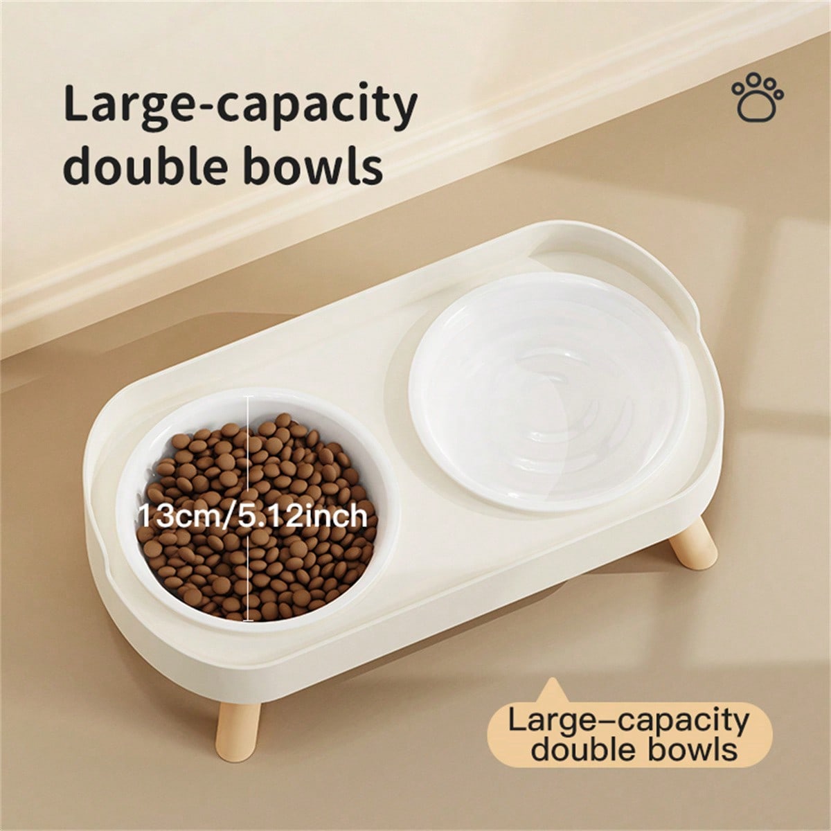 New Cat/Dog Elevated Double Bowls, Integrated Food And Water Bowls On High Stand, Available In Plastic/Stainless Steel/Ceramic, Multiple Colors To Choose For Your Beloved Pets