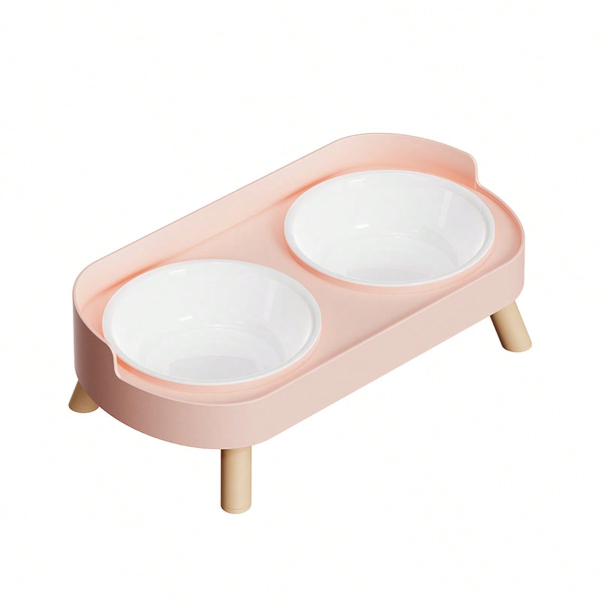 New Cat/Dog Elevated Double Bowls, Integrated Food And Water Bowls On High Stand, Available In Plastic/Stainless Steel/Ceramic, Multiple Colors To Choose For Your Beloved Pets