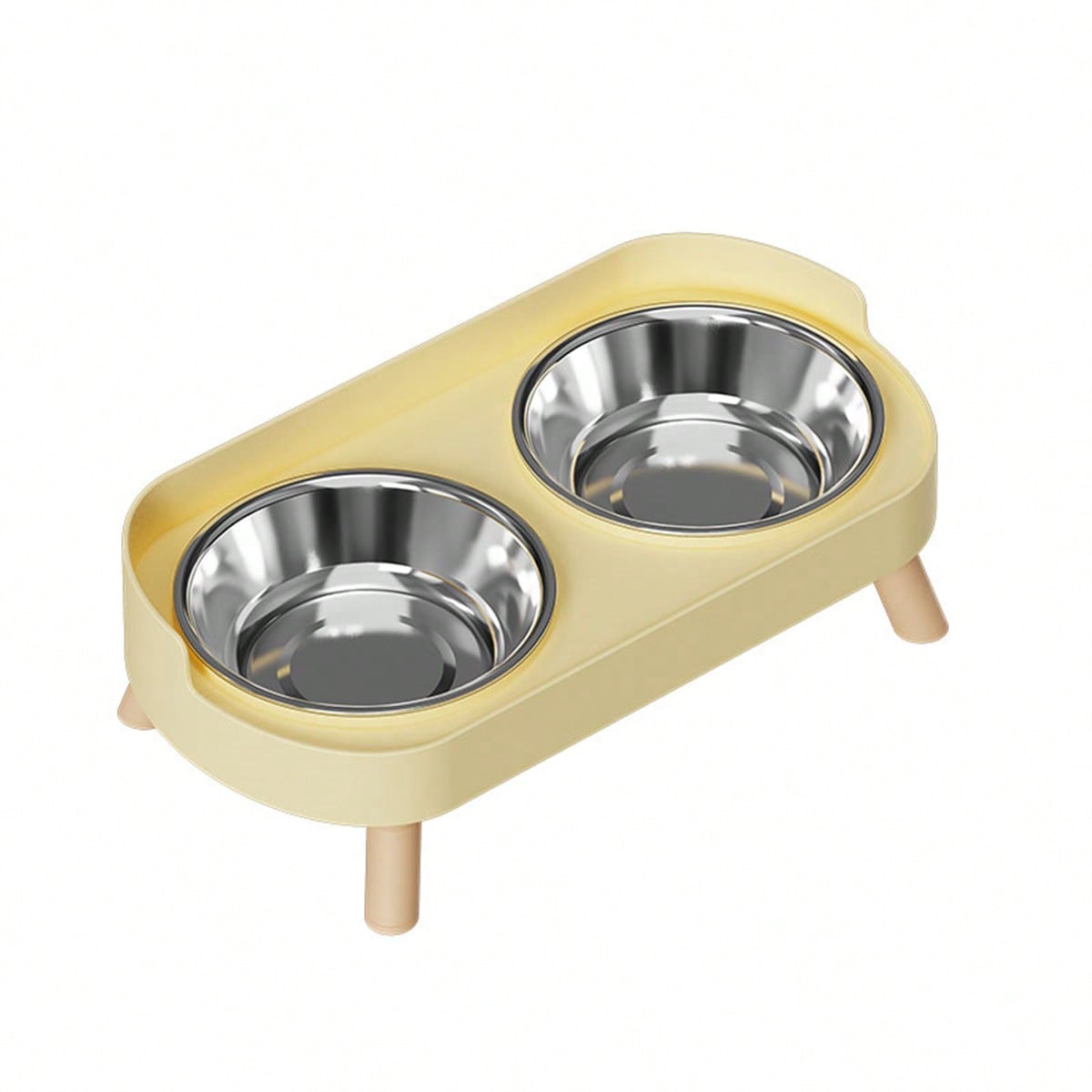 New Cat/Dog Elevated Double Bowls, Integrated Food And Water Bowls On High Stand, Available In Plastic/Stainless Steel/Ceramic, Multiple Colors To Choose For Your Beloved Pets