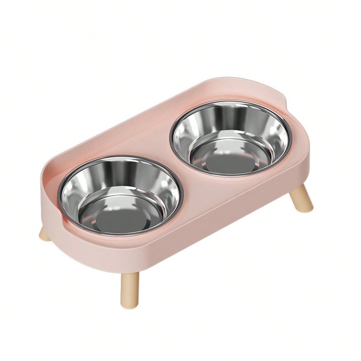 New Cat/Dog Elevated Double Bowls, Integrated Food And Water Bowls On High Stand, Available In Plastic/Stainless Steel/Ceramic, Multiple Colors To Choose For Your Beloved Pets
