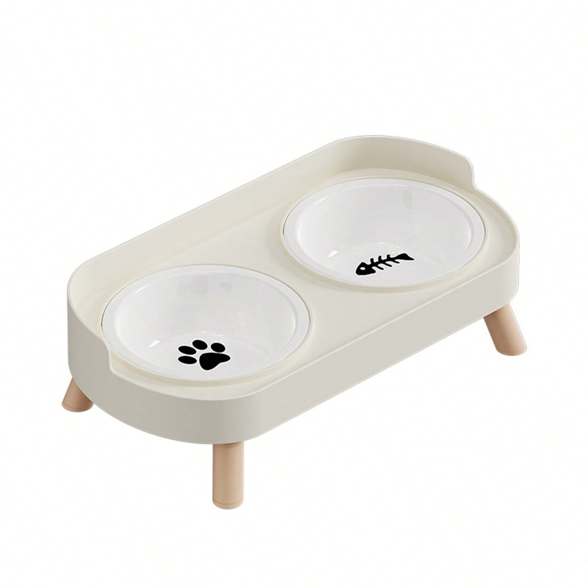 New Cat/Dog Elevated Double Bowls, Integrated Food And Water Bowls On High Stand, Available In Plastic/Stainless Steel/Ceramic, Multiple Colors To Choose For Your Beloved Pets