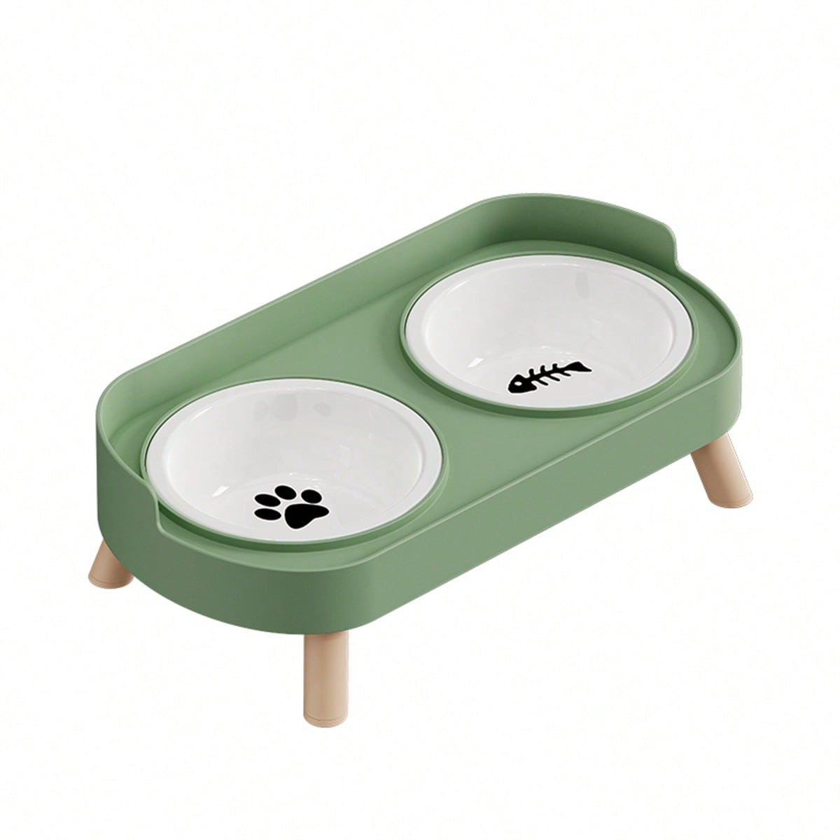 New Cat/Dog Elevated Double Bowls, Integrated Food And Water Bowls On High Stand, Available In Plastic/Stainless Steel/Ceramic, Multiple Colors To Choose For Your Beloved Pets