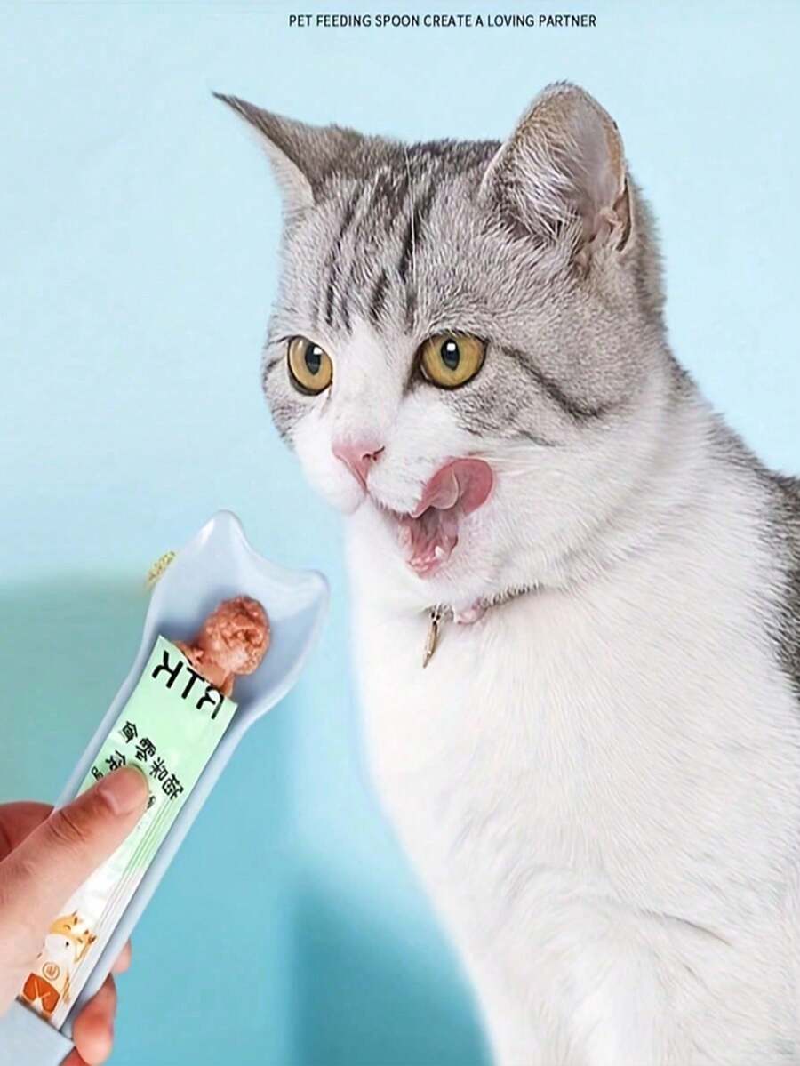 Multicolor cat squeeze tube feeder tool designed for dispensing liquid snacks and licking wet treats to cats.