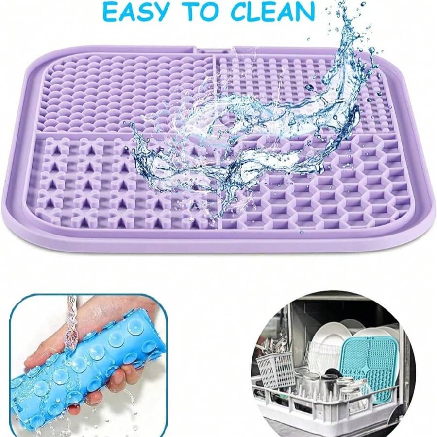 3-pack multicolor silicone lick mats with suction cups for dogs and cats, 7.9 inch slow feeder pet pad
