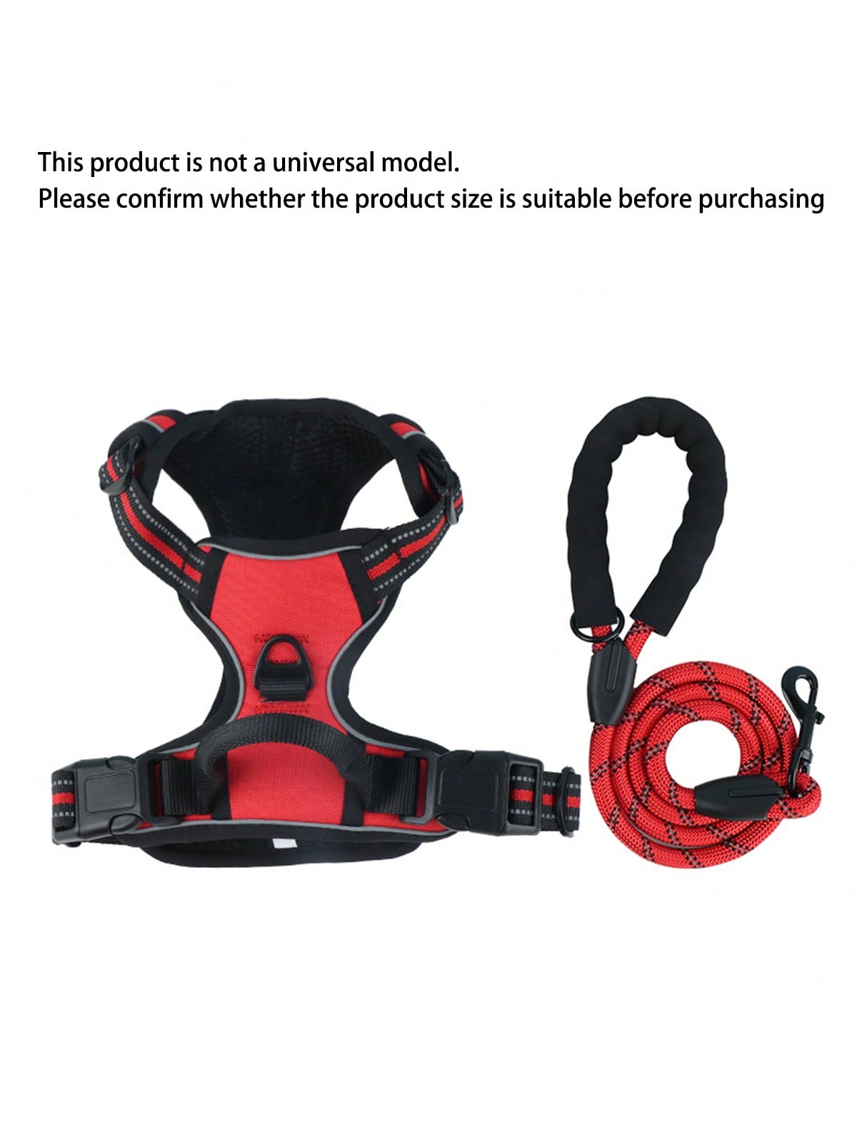 Reflective dog harness and 1.5m leash set with breathable colorblock polyamide chest strap for cats, puppies, and small to large dogs
