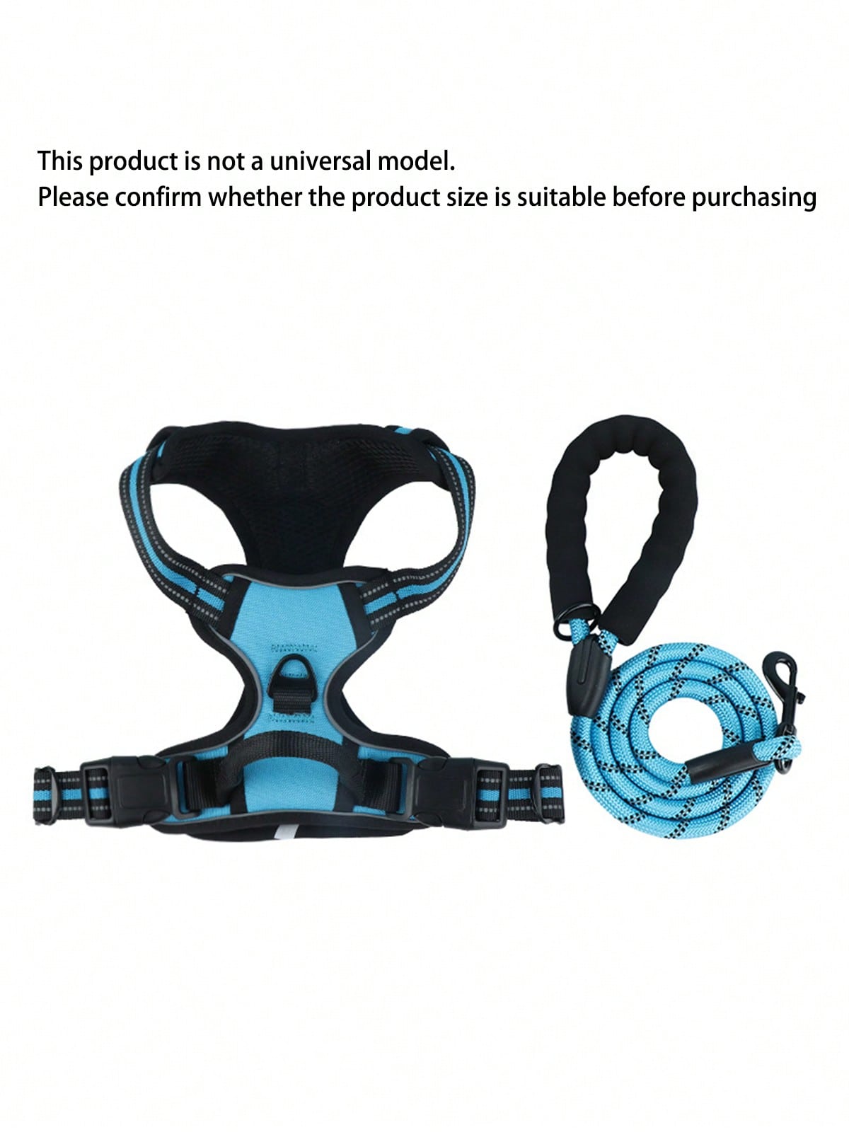 Reflective dog harness and 1.5m leash set with breathable colorblock polyamide chest strap for cats, puppies, and small to large dogs