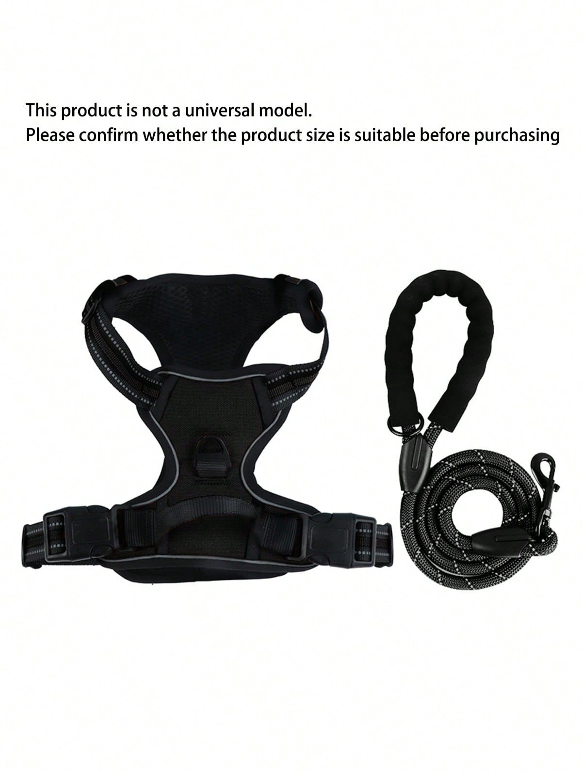 Reflective dog harness and 1.5m leash set with breathable colorblock polyamide chest strap for cats, puppies, and small to large dogs