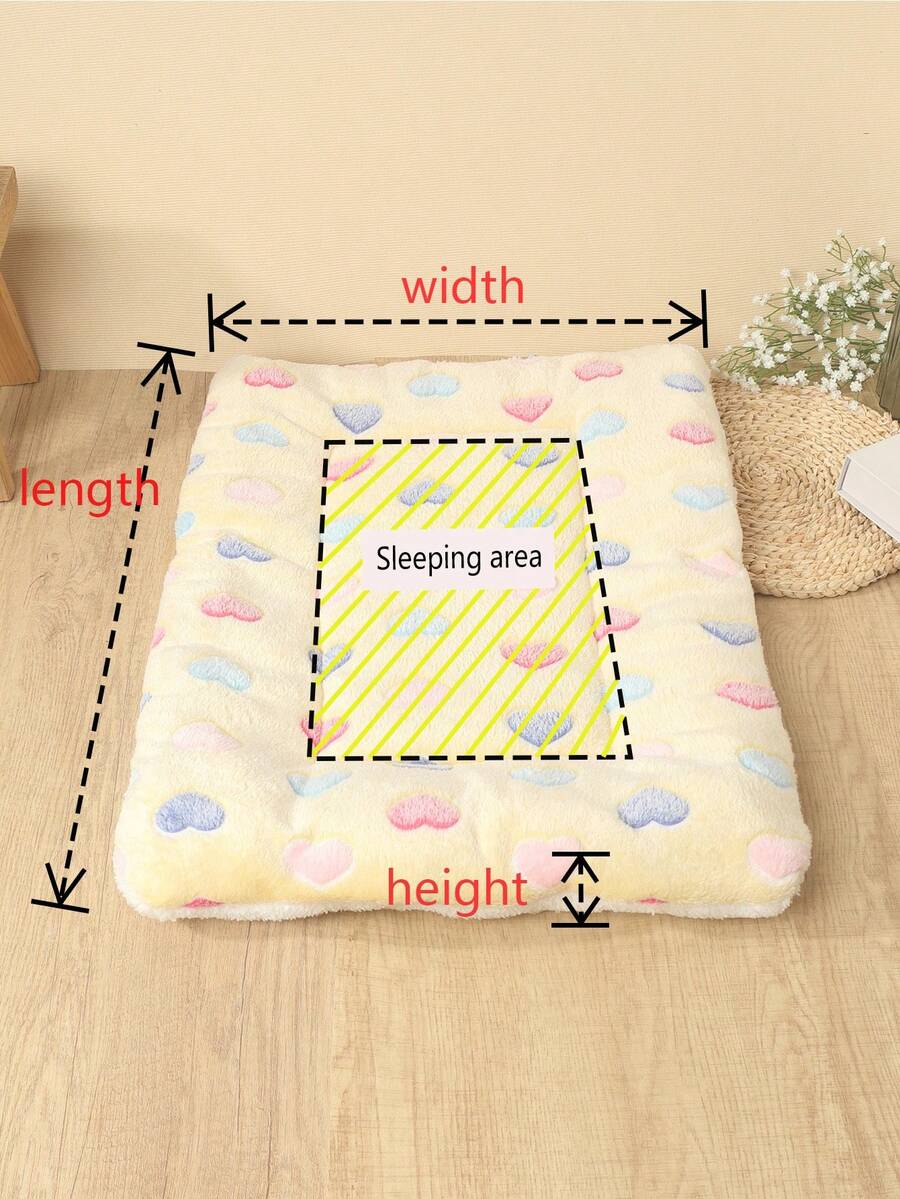 Thickened grey pet bed mat with pink star pattern designed for small and medium cats and dogs