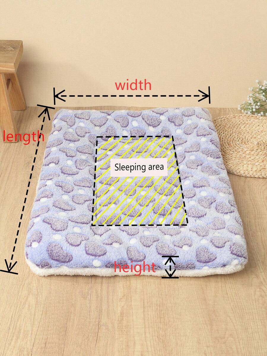 Thickened grey pet bed mat with pink star pattern designed for small and medium cats and dogs
