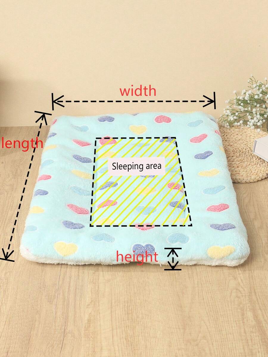 Thickened grey pet bed mat with pink star pattern designed for small and medium cats and dogs