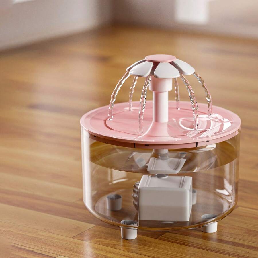 Multicolor 1500ml USB powered automatic circulating pet water dispenser fountain with filter for cats and dogs.