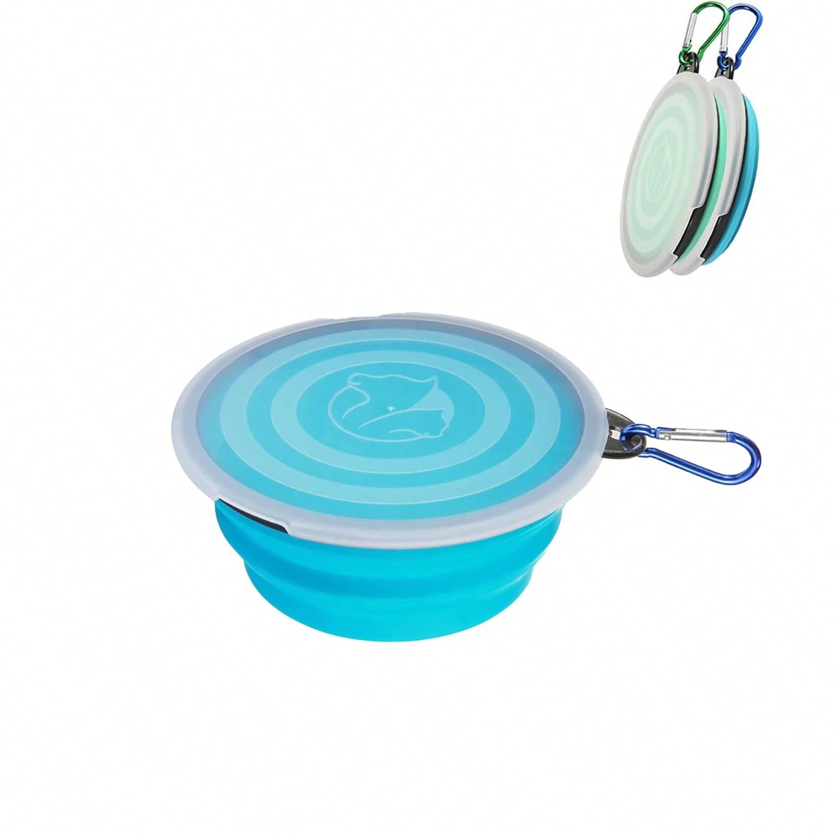 1/2 Pcs Collapsible Bowl With Cover Lids,2 Packs Dog Travel Bowls Portable Foldable Cat Water Dish Bowl For Pets Walking Parking Camping