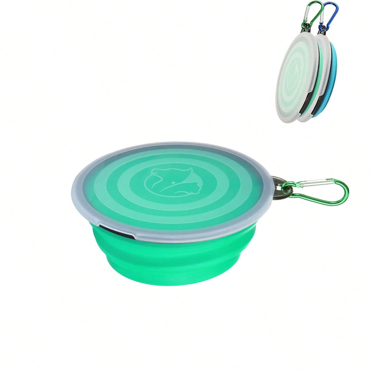 1/2 Pcs Collapsible Bowl With Cover Lids,2 Packs Dog Travel Bowls Portable Foldable Cat Water Dish Bowl For Pets Walking Parking Camping