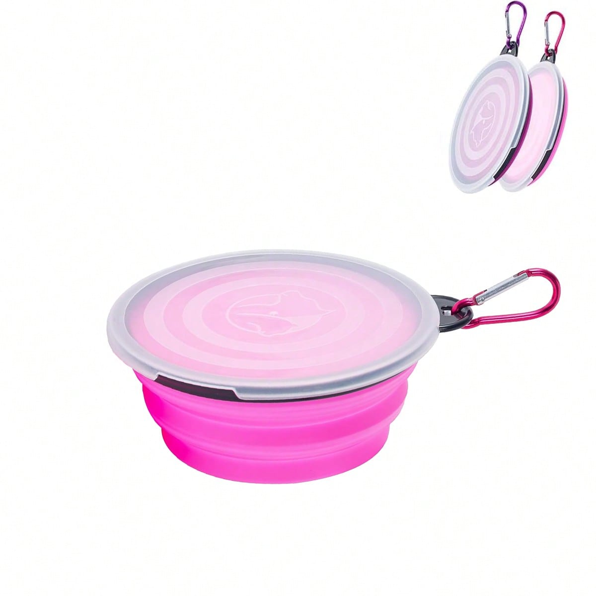 1/2 Pcs Collapsible Bowl With Cover Lids,2 Packs Dog Travel Bowls Portable Foldable Cat Water Dish Bowl For Pets Walking Parking Camping