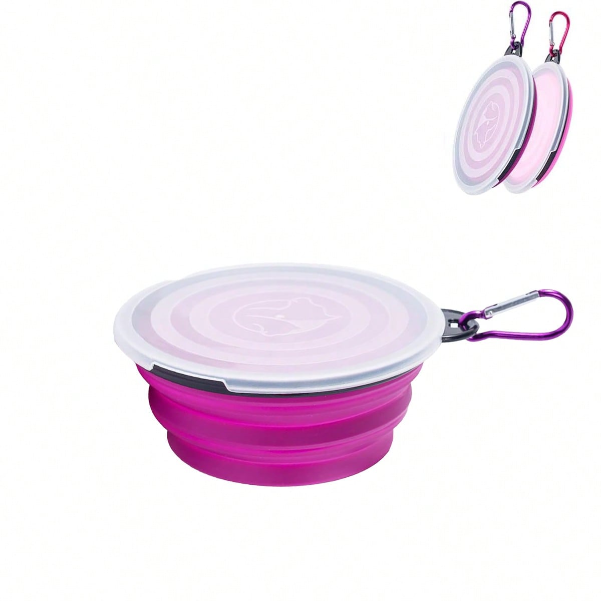 1/2 Pcs Collapsible Bowl With Cover Lids,2 Packs Dog Travel Bowls Portable Foldable Cat Water Dish Bowl For Pets Walking Parking Camping