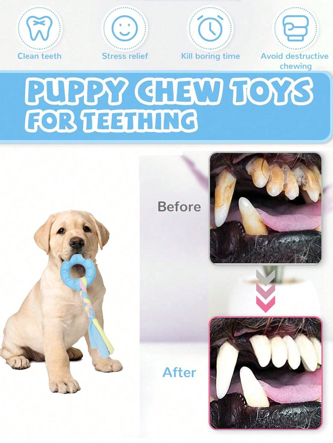 5pcs Luxury Puppy Toys Set, Suitable For Teething Puppies, Includes Cute Squeaky Toys, Balls, And More Rope Toys, Ideal Birthday Gift For Pet Owners, Light Blue, Small Breed
