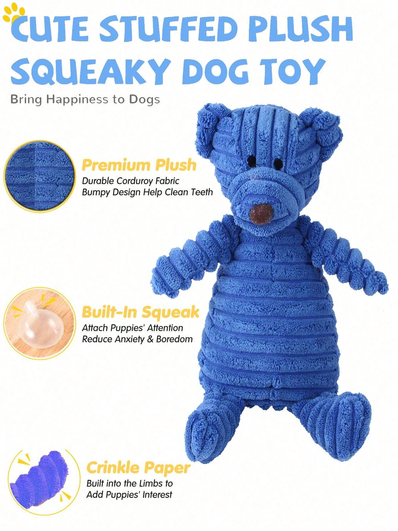 5pcs Luxury Puppy Toys Set, Suitable For Teething Puppies, Includes Cute Squeaky Toys, Balls, And More Rope Toys, Ideal Birthday Gift For Pet Owners, Light Blue, Small Breed