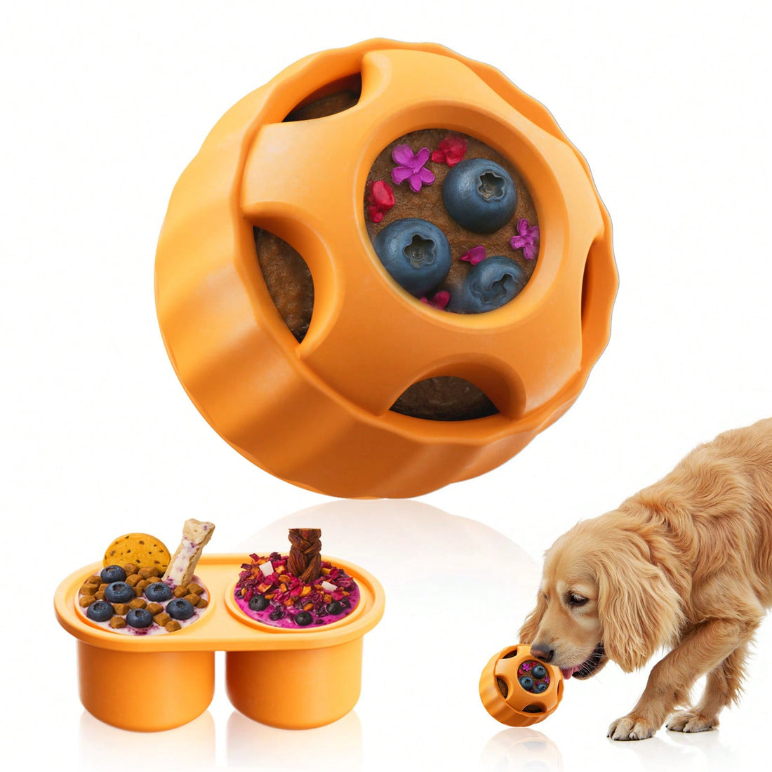 Interactive Dog Toy, Relieve Dog Boredom - Silicone Dog Treat Mold, Healthy Dog Snacks, Puppy Puzzle Toy, Suitable For Summer & Snowy Weather - Fit For Large, Small, Medium Puppies