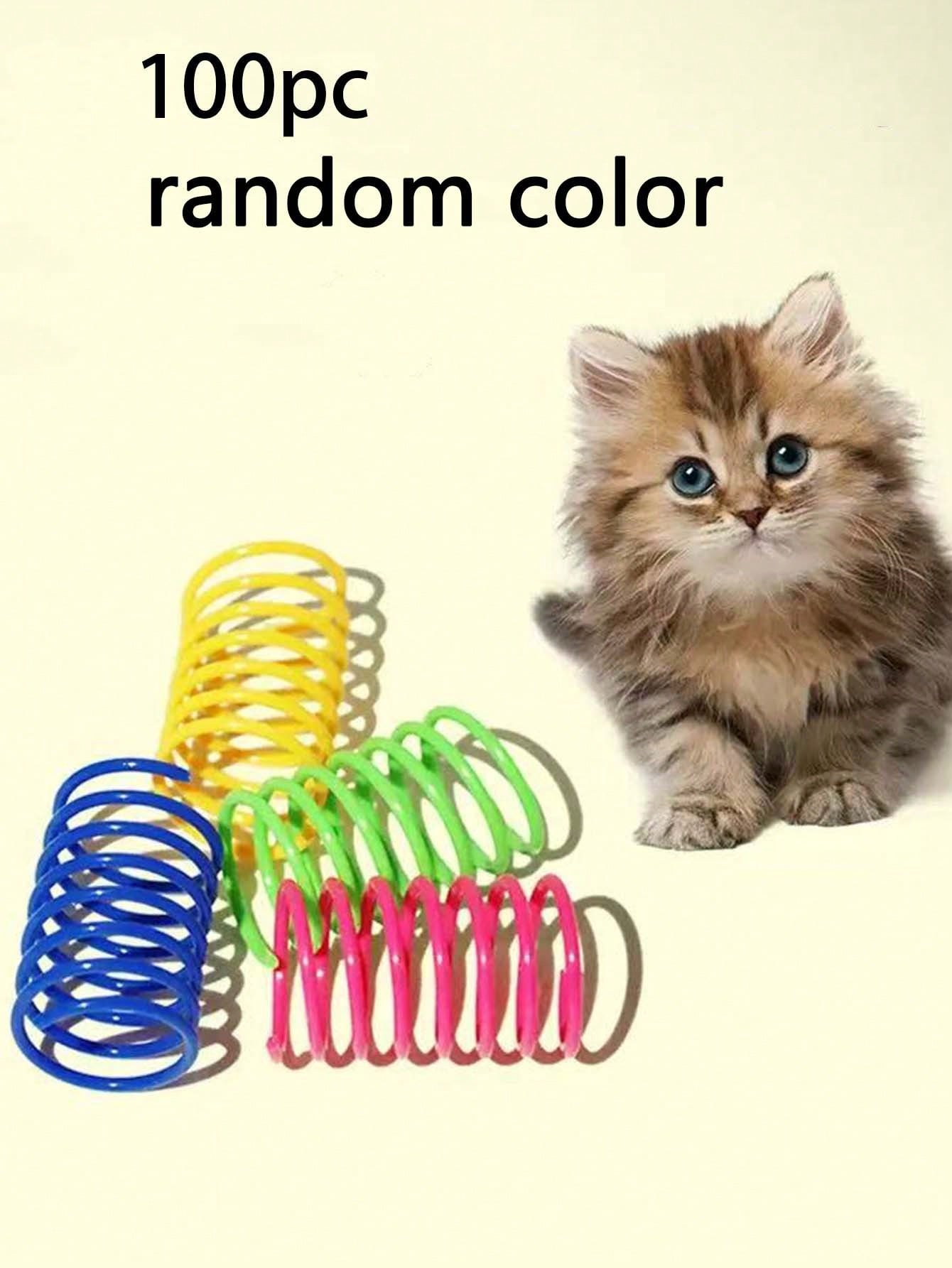 Pet Cat Self-Playing Toy, Plastic Colorful Spring Bouncing Interactive Teaser For Cats, Cat Supplies Cat Spiral Spring/Paper Crinkle Toys, 2/4/8/10/12/14/20/30/40/50/60 Pcs, Creative Toys To Kill Time And Keep Healthy Heavy-Duty Plastic Colorful Toys For