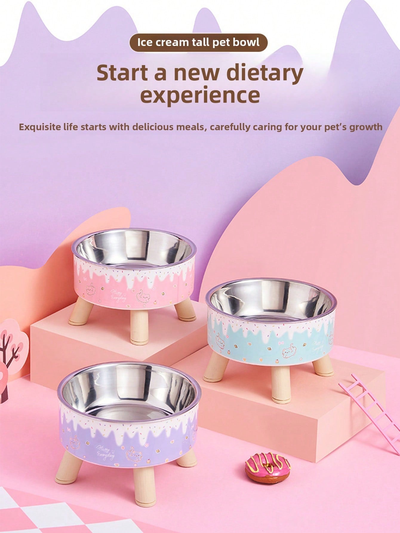 1pc/2pcs/3pcs Stainless Steel Elevated Pet Bowls With Sturdy Stand, Anti-Slip & Anti-Spill, Large Capacity For Cat And Dog Food And Water