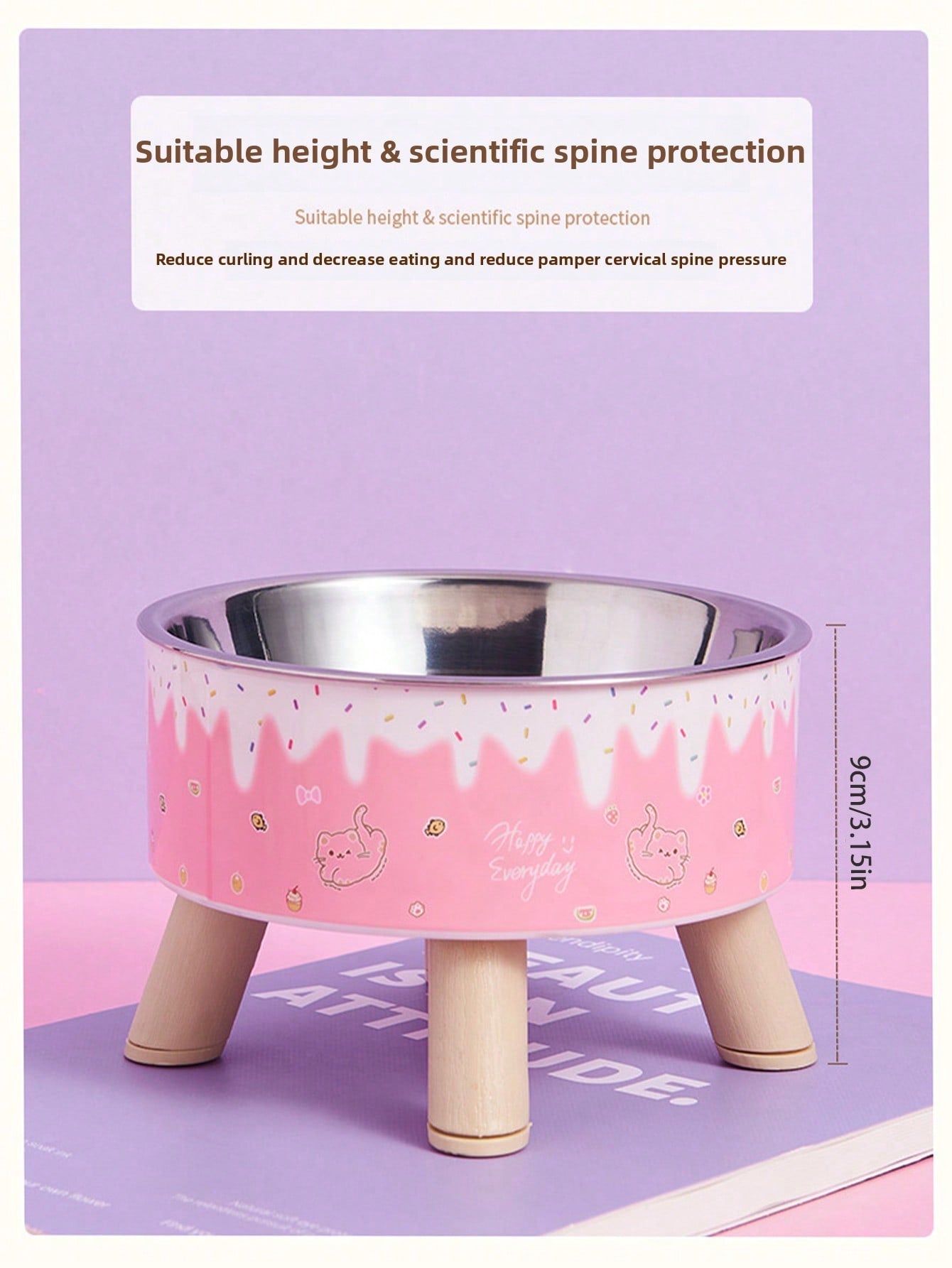 1pc/2pcs/3pcs Stainless Steel Elevated Pet Bowls With Sturdy Stand, Anti-Slip & Anti-Spill, Large Capacity For Cat And Dog Food And Water