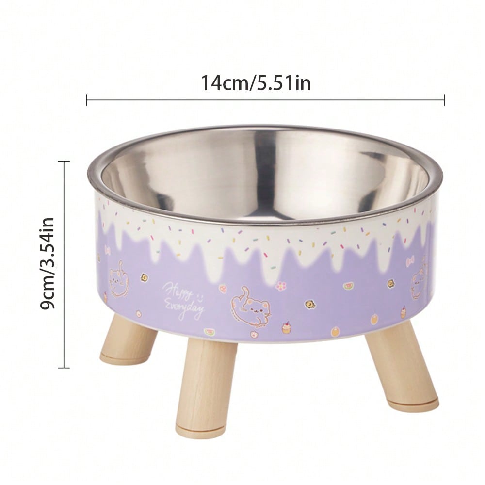 1pc/2pcs/3pcs Stainless Steel Elevated Pet Bowls With Sturdy Stand, Anti-Slip & Anti-Spill, Large Capacity For Cat And Dog Food And Water