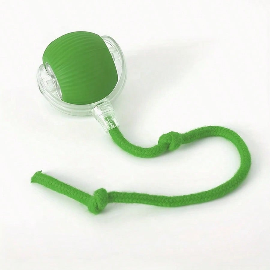 1 Piece USB Rechargeable Interactive Toy Ball For Cats, Auto Electric Rolling Ball As Birthday Gift For Dogs/Cats, Auto Smart Chewable Toy With Tail, Unicolor Smart Ball Tied To Harness, Interactive Cat Ball Toy, Indoor Cat Toy