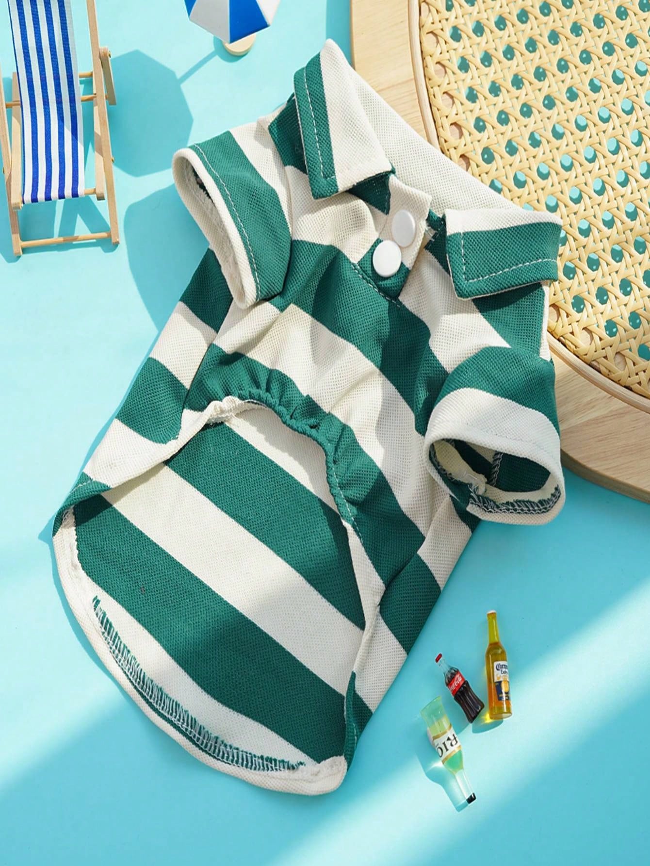 Blue Lightweight Casual Pet Clothes Thin Summer Breathable Comfortable Dog/Cat Tees, Fashionable Style, Spring/Summer