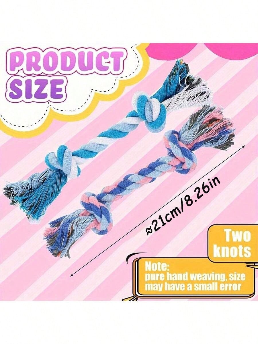 10pcs Random Color & Style Plush Dog Toys Combination, Pet TPR Knotted Toys Combination, Dog Chew Squeaky Toys Combination, Teeth Cleaning Knotted Toys Combination, Suitable For Medium & Small Dogs