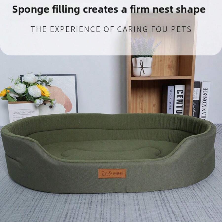 Semi-enclosed washable polyester pet bed suitable for cats and dogs
