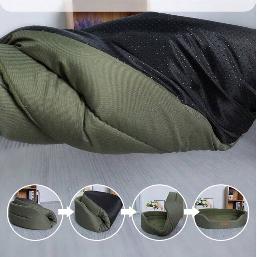 Semi-enclosed washable polyester pet bed suitable for cats and dogs