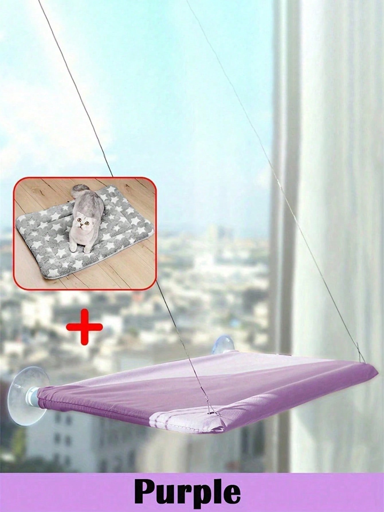 1pc Cat Hammock Hanging Cat Bed Window Pet Bed For Cats Small Dogs Sunny Window Seat Mount With Blanket Bearing 5kg Pet Accessories