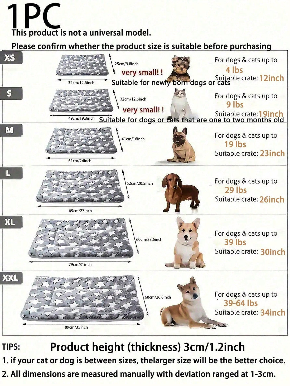 1pc Soft And Comfortable Pet Mat, Made Of Flannel, Dog Bed Mat, Puppy Cat Litter Mat - Suitable For Cats And Dogs, Polyester Filled, Multi-Functional Indoor Design, Soft And Warm, Machine Washable