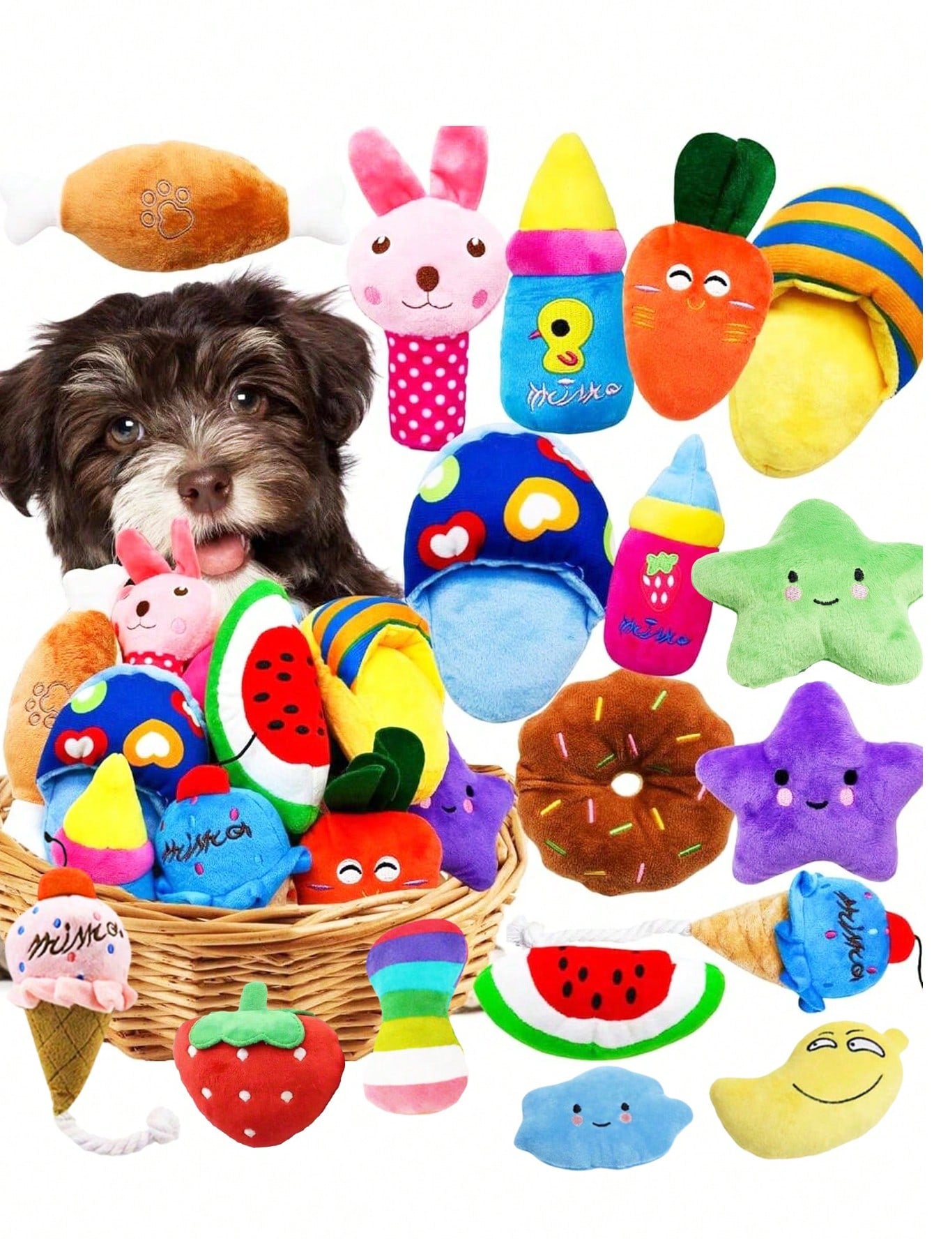 1pc/2pcs/3pcs/4pcs/5pcs/7pcs Pet Chew Toy Set, Dog Toy Set, Teething Toy Set Suitable For Small To Medium Dogs, Durable TPR And Squeaky Chew Toy Series, Interactive Toys, Dog Health Training Toy Kit