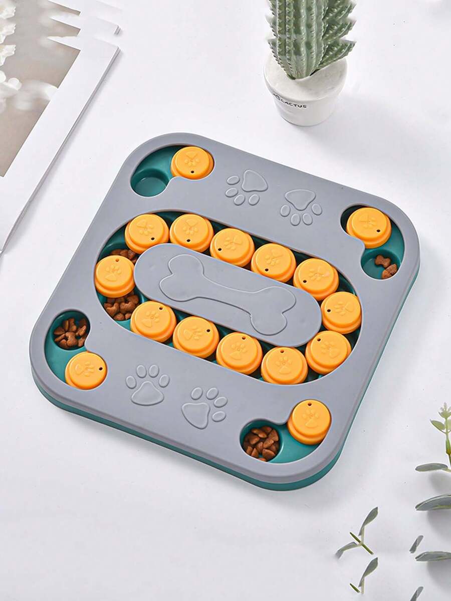 Multicolor PP plastic interactive dog puzzle slow feeder bowl for dogs and cats.