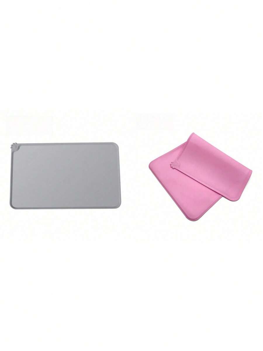 Multicolor rectangular silicone pet feeding bowl mat with non-slip waterproof surface for dogs and cats