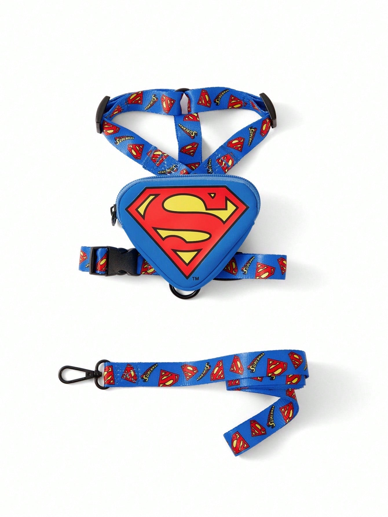 Multicolor cartoon pattern pet collar and leash set with adjustable polyester straps and portable storage bag for cats and dogs