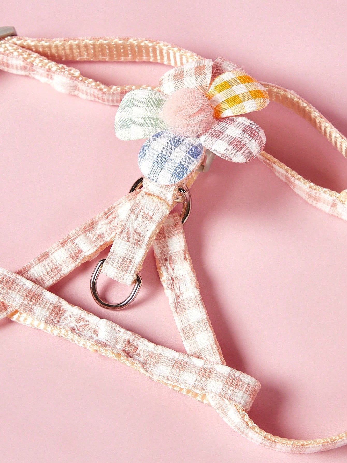 Plain pink polyamide dog leash walking rope for cats and dogs