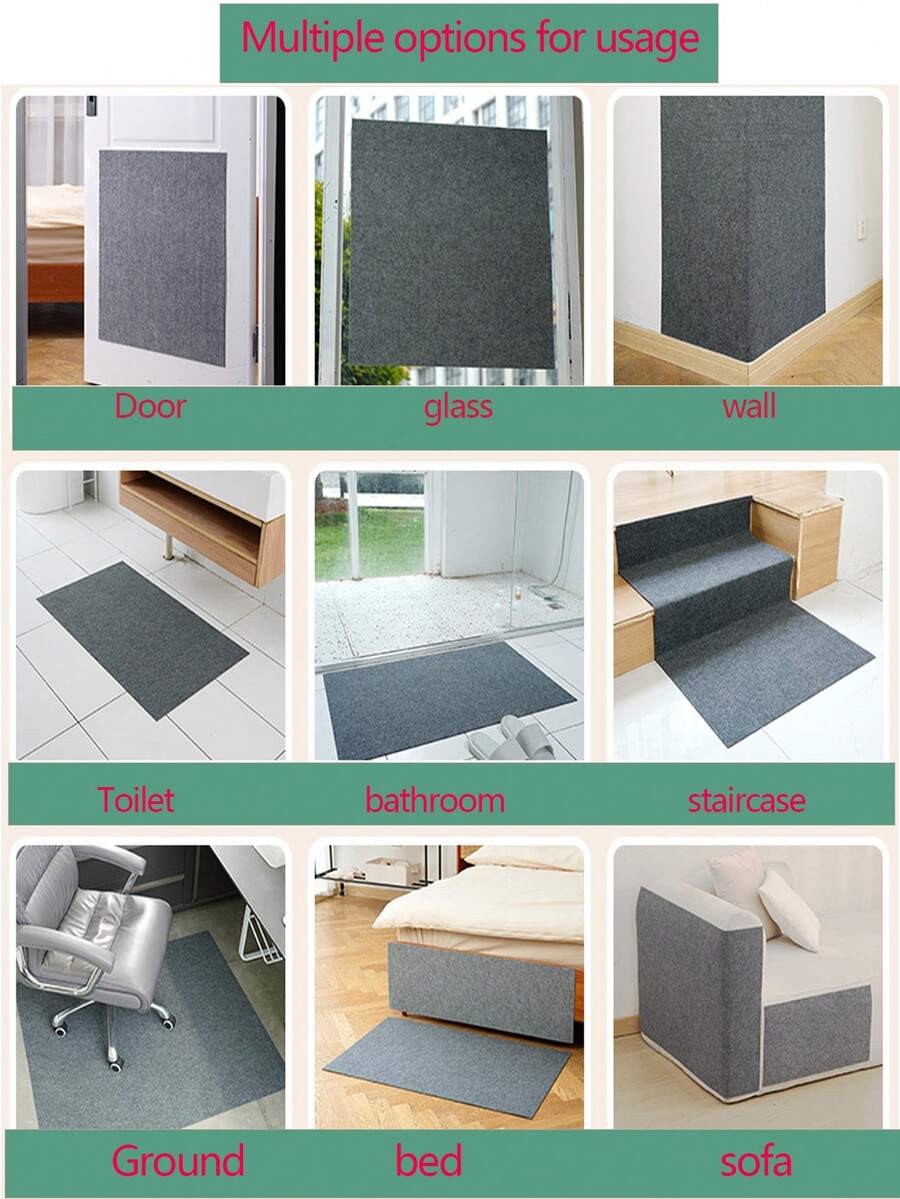 Khaki self-adhesive trimmable cat scratching mat carpet designed as a furniture protector for cats