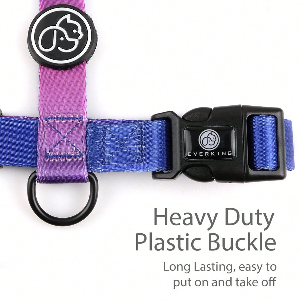 1Pc Gradient Dog Harness Small Medium Large Dog Summer Cute Pink Green Purple Blue Comfortable Adjustable Pet Harness For Small & Medium Dogs Outdoor Walking & Training