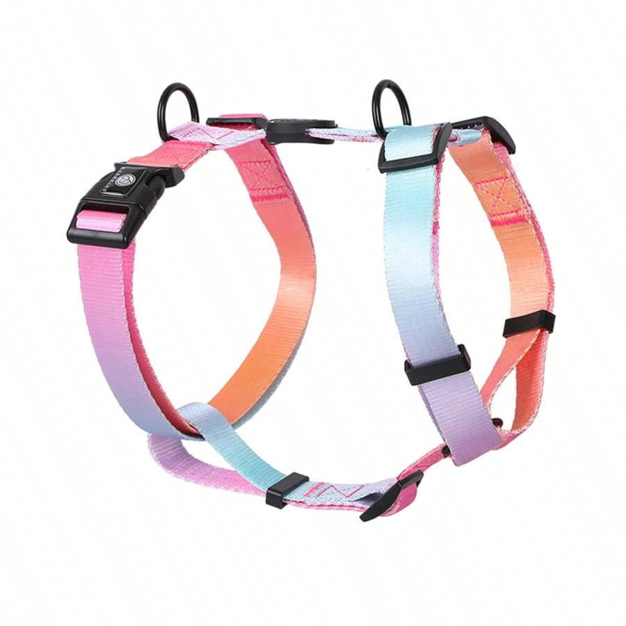 1Pc Gradient Dog Harness Small Medium Large Dog Summer Cute Pink Green Purple Blue Comfortable Adjustable Pet Harness For Small & Medium Dogs Outdoor Walking & Training