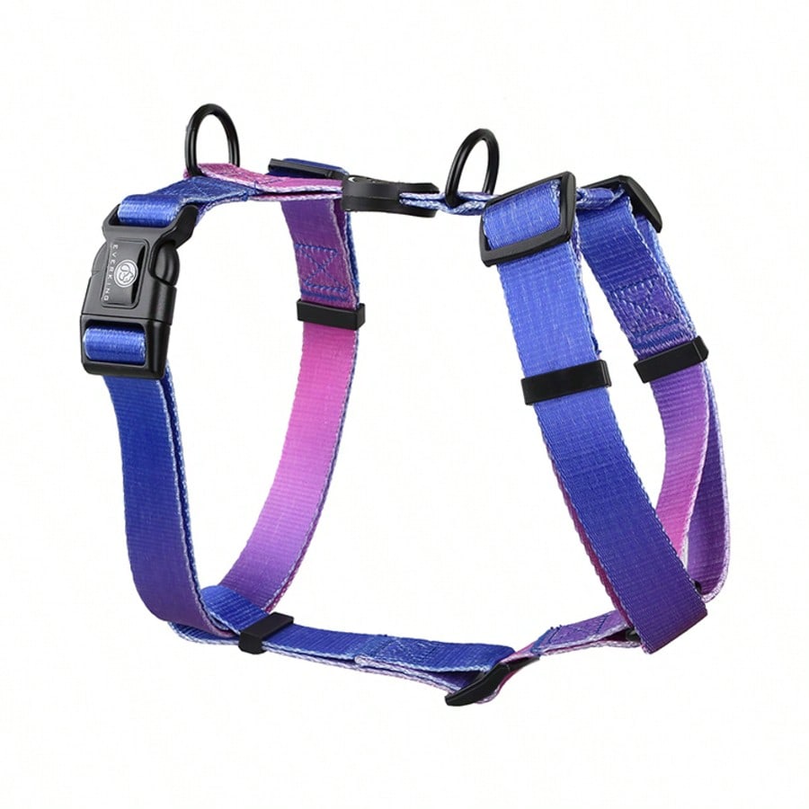 1Pc Gradient Dog Harness Small Medium Large Dog Summer Cute Pink Green Purple Blue Comfortable Adjustable Pet Harness For Small & Medium Dogs Outdoor Walking & Training