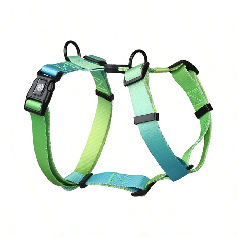 1Pc Gradient Dog Harness Small Medium Large Dog Summer Cute Pink Green Purple Blue Comfortable Adjustable Pet Harness For Small & Medium Dogs Outdoor Walking & Training