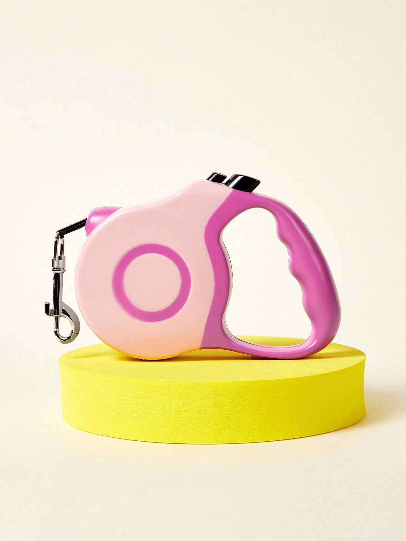 Pink automatic retractable pet leash with ABS handle for cats and dogs, available in 3m or 5m length