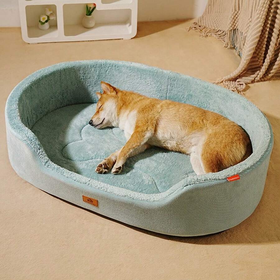 Multicolor half-enclosed waterproof and anti-slip pet bed cushion for dogs and cats