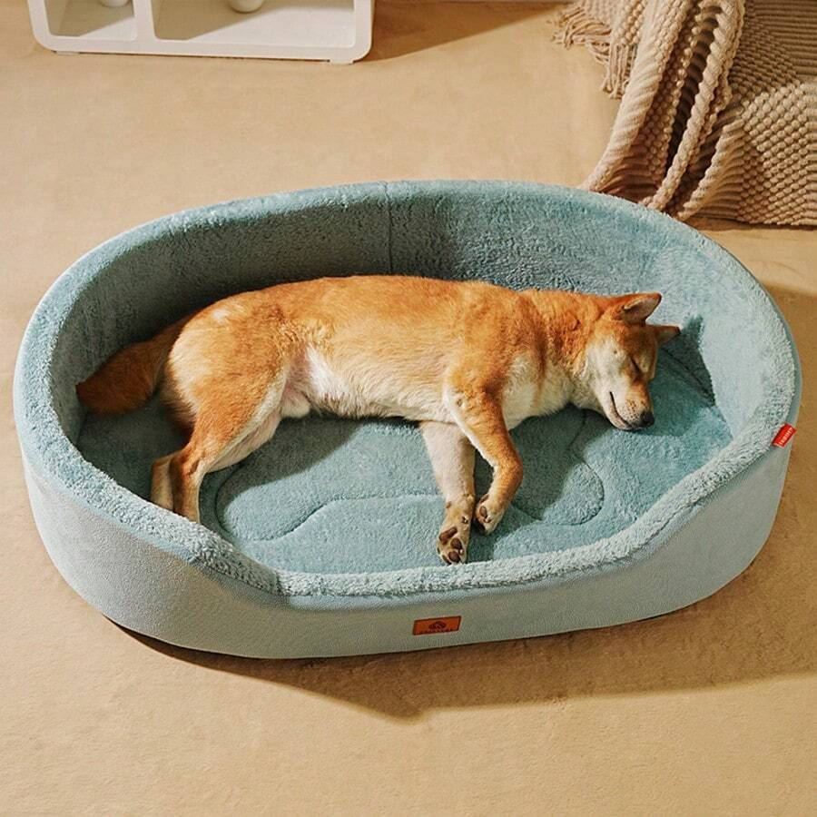 Multicolor half-enclosed waterproof and anti-slip pet bed cushion for dogs and cats
