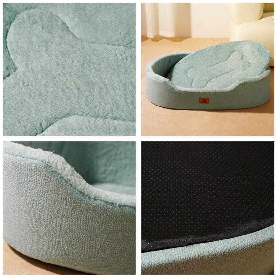 Multicolor half-enclosed waterproof and anti-slip pet bed cushion for dogs and cats