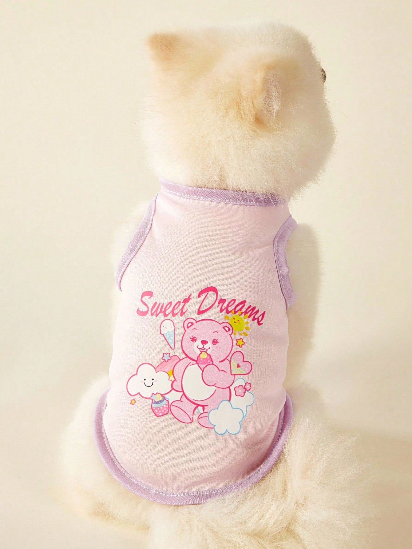 2pc Pet Cat Dog Universal Pink Daisy Cute Print Casual Comfortable Breathable Dog Vest
