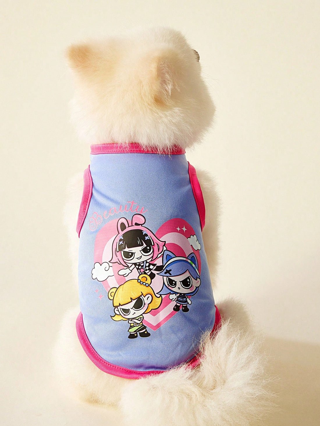 2pc Pet Cat Dog Universal Pink Daisy Cute Print Casual Comfortable Breathable Dog Vest
