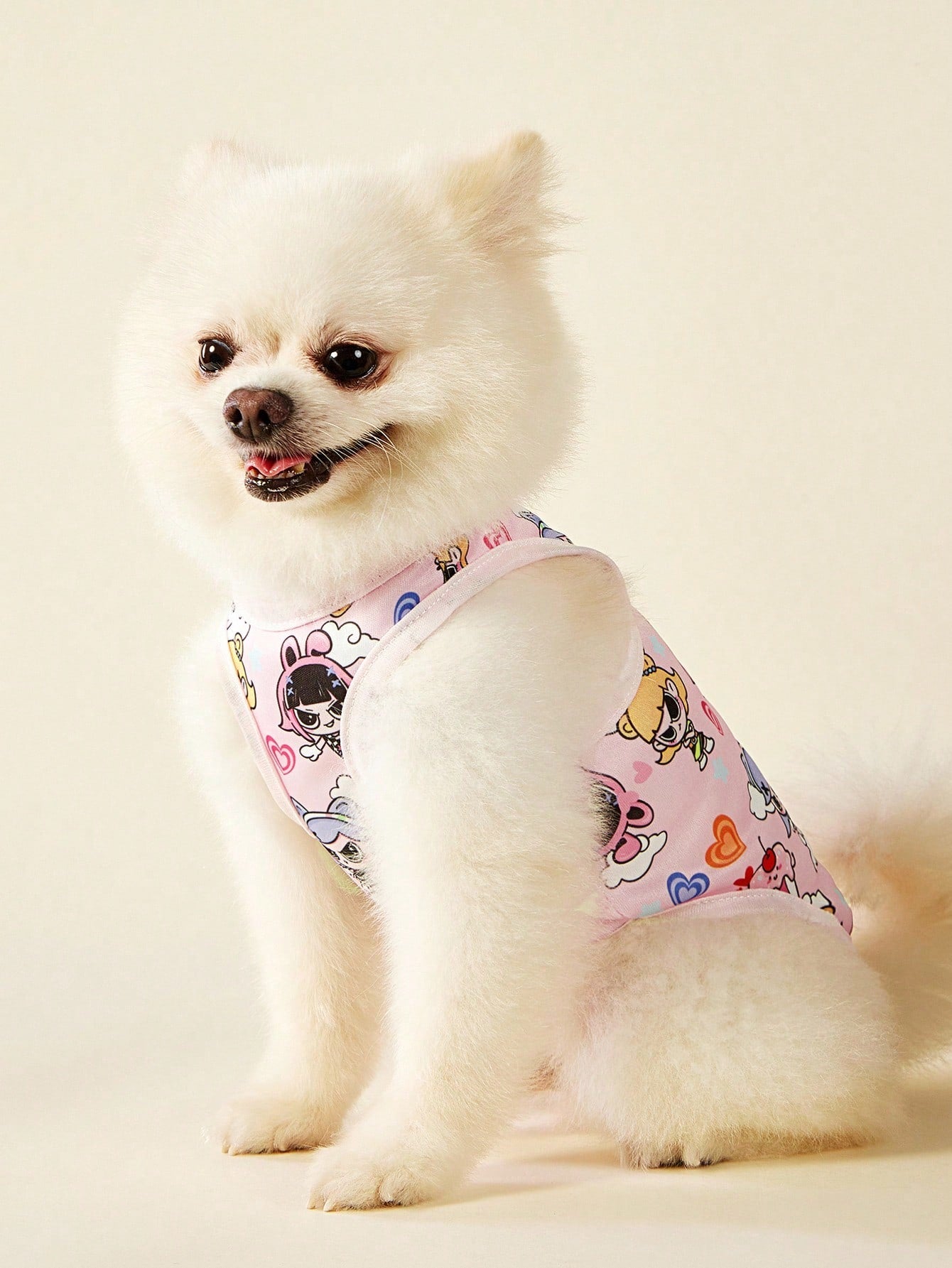 2pc Pet Cat Dog Universal Pink Daisy Cute Print Casual Comfortable Breathable Dog Vest